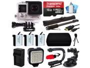 GoPro HERO4 Hero 4 Black Edition 4K Action Camera Camcorder with 16GB MicroSD Card 3x Battery with Charger Opteka X Grip LED Light Car Mount HDMI Micro Cab