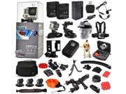 GoPro Hero 4 HERO4 Silver Edition CHDHY 401 with Microphone 2 Batteries Skeleton Housing X Grip LED Light Large Case Head Strap Car Suction Cup