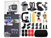 GoPro Hero 4 HERO4 Black Edition CHDHX 401 with Head Strap Chest Strap Car Suction Cup Flexible Tripod X Grip Stabilizer Floating Bobber Action Hand