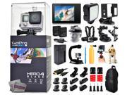 GoPro Hero 4 HERO4 Black Edition CHDHX 401 with LCD Display LED Light Skeleton Housing Head Strap Chest Strap Backpack X Grip Stabilizer Bobber