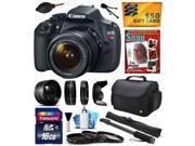 Canon EOS Rebel T5 EF S 18 55mm IS II Digital SLR with 16GB Memory 2.2x Telephoto 0.43x Wide Angle Lens Hood UV CPL FL Filters 67 Monopod DVD Guide