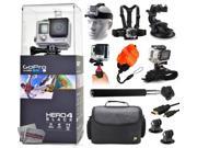 GoPro Hero 4 HERO4 Black CHDHX 401 with Headstrap Chest Harness Suction Cup Handgrip Floaty Strap Wrist Hand Glove Selfie Stick Large Padded Case