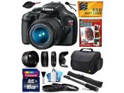 Canon EOS Rebel T3 1100D Digital SLR Camera with EF S 18 55mm f 3.5 5.6 IS Lens with 16GB Memory 2.2x 0.43x Lens Hood 3 PC Filters 67 Monopod DVD