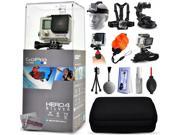GoPro Hero 4 HERO4 Silver CHDHY 401 with Headstrap Chest Harness Suction Cup Handgrip Floaty Strap Wrist Hand Glove Premium Case Mini Tripod Dus