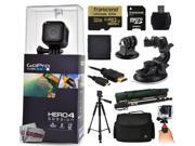 GoPro Hero 4 HERO4 Session CHDHS 101 with 32GB Ultra Memory MicroSD Reader Suction Cup Mount 67 Monopod 60? Pro Series Tripod Large Padded Case Han