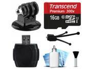 16GB MicroSD Card USB Card Reader Writer Mini Tripod with Adapter Dust Removal Cleaning Kit for GoPro Hero4 Hero3 Hero3 Hero2 Hero 4 3 3 2 1 Camera Camc