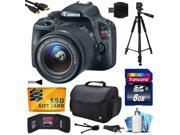Canon EOS Rebel SL1 100D Digital SLR with 18 55mm STM Lens includes 8GB Memory Large Case Tripod Card Reader Card Wallet HDMI Mini Cable Cleaning