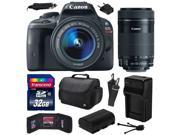 Canon EOS Rebel SL1 Digital SLR with 18 55mm STM and EF S 55 250mm f 4 5.6 IS STM Lens with 32GB Memory Large Case Extra Battery Charger Memory Card Wal