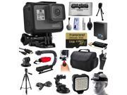 GoPro HERO5 Hero 5 Black Edition Action Camera with 64 GB MicroSD Charger Card Reader Large Case Handle Tripod