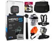 GoPro HERO5 Session CHDHS 501 with 32GB Ultra Memory Large Travel Case Head Chest Mount Selfie Stick Wrist Glove Floaty Strap