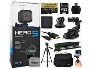 GoPro HERO5 Session CHDHS 501 with 64GB Ultra Memory with MicroSD Reader Suction Cup Mount 67 Monopod 60? Pro Series Tripod Large Padded Case Handgri