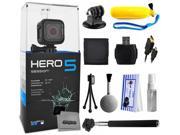GoPro HERO5 Session CHDHS 501 with Floaty Bobber Selfie Stick HDMI Cable MicroSD Reader Card Wallet Tripod Adapter Cleaning Kit