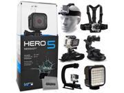 GoPro HERO5 Session CHDHS 501 with Headstrap Chest Harness Mount Wrist Glove Strap Suction Cup LED Light Opteka X Grip Action Stabilizer