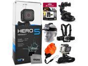 GoPro HERO5 Session CHDHS 501 with 64GB Ultra Memory Suction Cup Mount Headstrap Chest Harness Hand Wrist Glove Floaty Strap