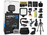 GoPro HERO5 Session CHDHS 501 with 64GB Ultra Memory LED Night Light Handgrip Floaty Bobber Action Handle Suction Cup Large Padded Case 60? Tripod