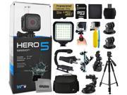 GoPro HERO5 Session CHDHS 501 with 32GB Ultra Memory LED Night Light Handgrip Floaty Bobber Action Handle Suction Cup Large Padded Case 60? Tripod