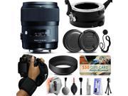 Sigma 35mm F1.4 DG HSM Art Lens for Canon 340101 with Exclusive Dual Lens Holder Flipper Wrist Strap Cap Keeper Deluxe Lens Cleaning Kit 50 Gift Card