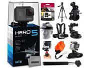 GoPro HERO5 Black CHDHX 501 with 32GB Ultra Memory 60? Pro Series Tripod Bike Motorcycle Clamp Head Chest Mount Suction Cup Stabilizer Selfie Stick
