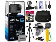 GoPro HERO5 Black CHDHX 501 with 64GB Ultra Memory Large Padded Case 60? Pro Series Tripod Headstrap Mount Floaty Bobber HDMI Cable Wrist Glove Cl