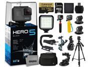 GoPro HERO5 Black CHDHX 501 with 32GB Ultra Memory LED Night Light Handgrip Floaty Bobber Action Handle Suction Cup Large Padded Case 60? Tripod