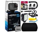 GoPro HERO5 Black CHDHX 501 with 64GB Ultra Memory Premium Case Opteka X Grip Selfie Stick Chest Harness Strap LED Night Light Floaty Bobber More