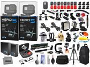 2X GoPro HERO5 Hero 5 s HD Black Edition Action Camera with Mega Accessories Bundle Including Mounts with Carrying Case