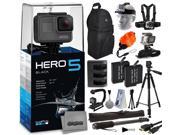 GoPro HERO5 Black CHDHX 501 with Travel Charger 2 Extra Batteries 60 Tripod 67 Monopod Backpack Headstrap Chest Harness Mount Floaty Strap H