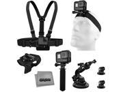Accessory Kit for GoPro HERO5 Black Session 4K Action Camera with Chest and Head Strap Opteka HandGrip Handle Wrist Glove Mount Car Window Suction Cup Tri