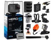 GoPro HERO5 Black CHDHX 501 with Travel Charger 2 Battery Travel Charger Headstrap Chest Harness Mount Suction Cup Handgrip Floaty Strap Wrist G