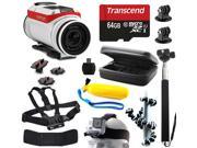TomTom Bandit 4K HD Action Camera with 11 Piece Accessories Bundle includes 64GB Card Selfie Stick Case Head Chest Strap Floating Handle Octopus Tripo