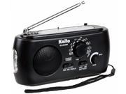 Kaito KA332W Emergency Solar Hand Crank AM FM Weather Radio with Flashlight Black
