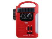 Kaito KA339 Solar Crank AM FM Emergency Radio with LED Lantern Flashlight Red