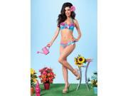 2Pc. Mesh Underwire Halter Bra And Peek A Boo Back Panty