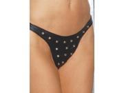 Plus Size Women s Leather Thong With Stud Detail