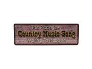 River s Edge Lrg Tin Sign 10.5In.Wx3.5In.H Country Music Song Sign