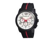 Morphic M22 Series Watch Black Silicone Band Red Hand Black Bezel Silver Analog