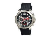 Morphic M28 Series Watch Black Silicone Band Red Hand Silver Bezel Black Analog