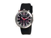 Morphic M29 Series Watch Black Silicone Band Red Hand Silver Bezel Black Analog