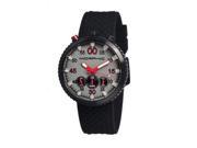 Morphic M29 Series Watch Black Silicone Band Red Hand Black Bezel Grey Analog Di