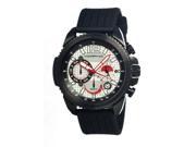 Morphic M28 Series Watch Black Silicone Band Red Hand Black Bezel Silver Analog