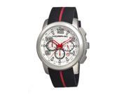 Morphic M22 Series Watch Black Silicone Band Red Hand Silver Bezel Silver Analog