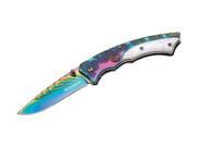 Boker USA Magnum Pearl Rainbow Folding Knife 3.38in 440 Stainless Steel Blade St