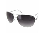Kenneth Cole 109821B Half Rim Aviator Sunglasses White Fram Smoke Lens