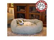 Majestic Pet Large 40 Micro Suede Dog Bagel Bed 40 x31 x12 STONE