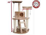 Majestic Pet 48 CASITA Cat Tree Honey Brown FUR