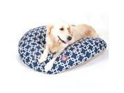 Navy Blue Links Large Round Pet Bed