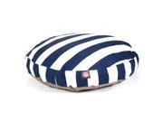 Navy Blue Vertical Stripe Medium Round Pet Bed