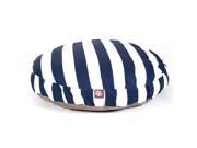Navy Blue Vertical Stripe Large Round Pet Bed