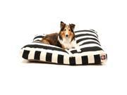 Black Vertical Stripe Medium Rectangle Pet Bed