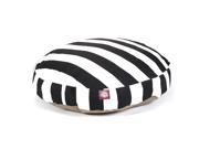 Black Vertical Stripe Medium Round Pet Bed